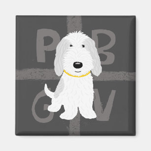 Grau & Weiß PBGV Magnet