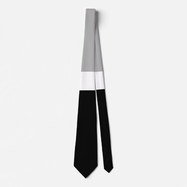 Grau-Weiß-Schwarz-Farben-Design Krawatte (Vorderseite)