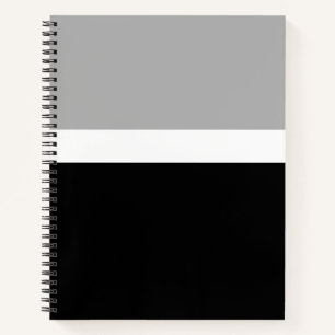 Grau-Weiß-Schwarz-Farben-Design Notizbuch