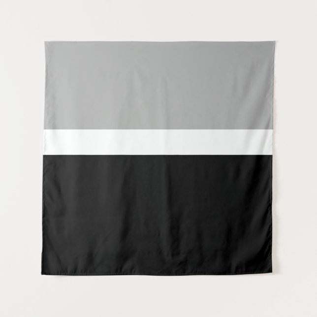 Grau-Weiß-Schwarz-Farben-Design Wandteppich (Vorderseite)