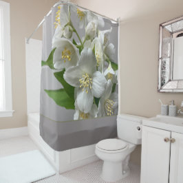 grau-weiß und grün duschvorhang