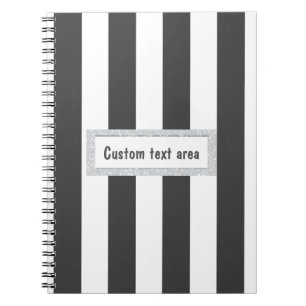 Grau-weiß vertikal gestreiftes Journal-Notizbuch Notizblock