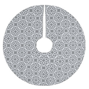 Grau-weiße geometrische nahtlose Muster Polyester Weihnachtsbaumdecke