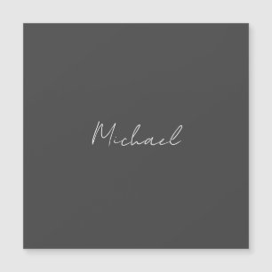 Grau Weiße Handschriftliche Minimalistische Ihr Na Magnetkarte