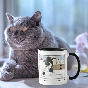 Grau Weiße Katze Lustige Teetasse Küche