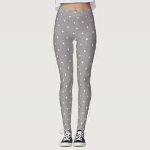 Grau & Weiße Kleine Punkte Chic Lounge oder Gym Leggings