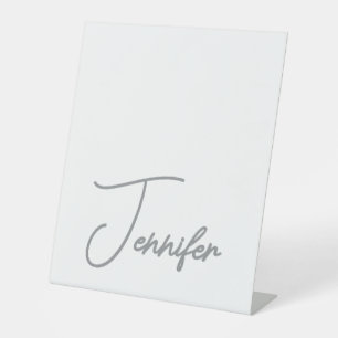 Grau Weiße Moderne Minimalistische Handschrift Nam Sockelschild