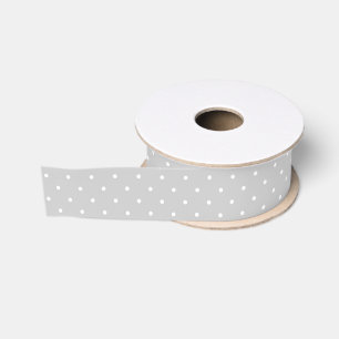 Grau Weiße Polka Punkte Ripsband