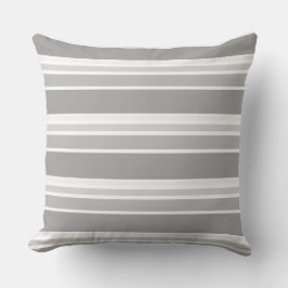 Grau-weiße Streifen Kissen