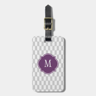 Grau-weiße Yagasuri-Monogramm-Gepäckmarke Gepäckanhänger