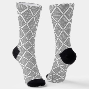 Grau-weißes geometrisches kariertes Muster Socken