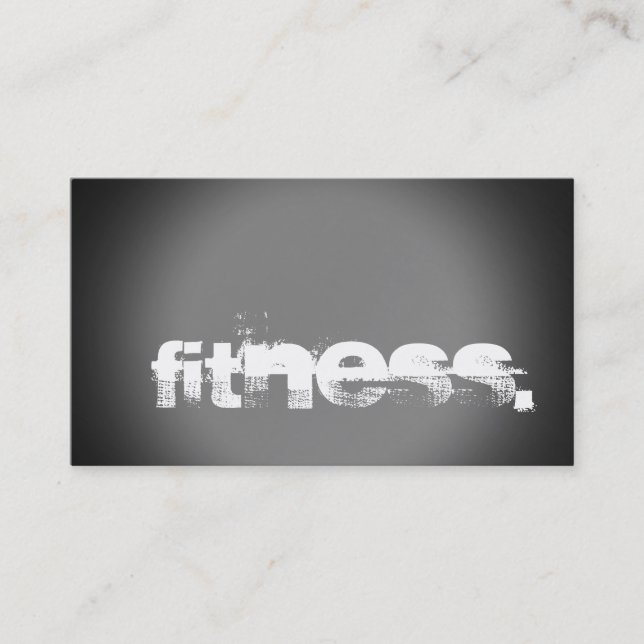 Grau-White Personal Trainer Fitness Business Card Visitenkarte (Vorderseite)