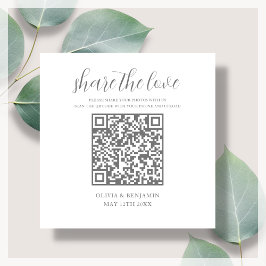 Grau | White Share - Liebe QR-Code Begleitkarte