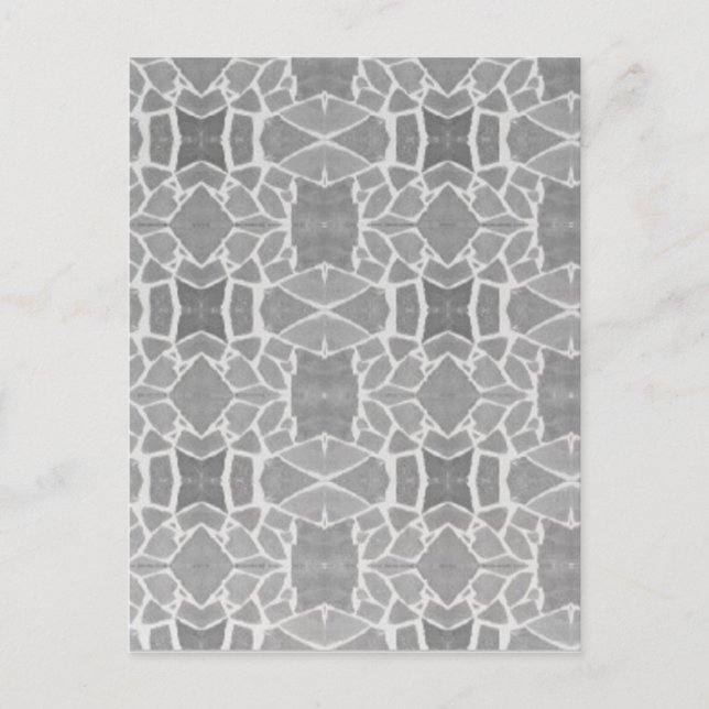 Grau White Stone Tiles Mosaic Muster Postkarte (Vorderseite)