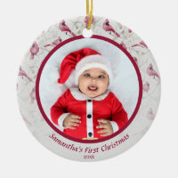 Grau Winter Kardinal Baby Personalisiertes Foto