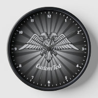 Grauadler mit zwei Heads Wall Clock