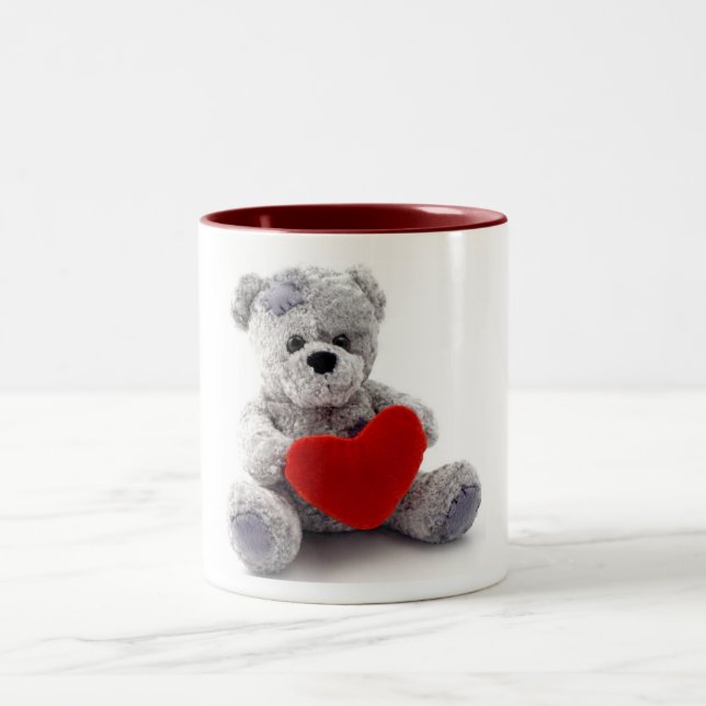 Graubär mit Herz Zweifarbige Tasse (Mittel)