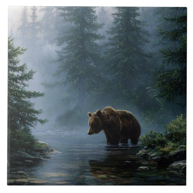 Graubär Nebelwald Fliese (Vorderseite)