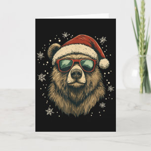 Graubär Santa Hut Lustig Süß Tierliebhaber Weihnac Karte