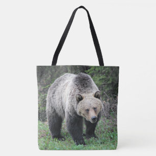 Graubär stehend in einer Waldlichtung Tasche