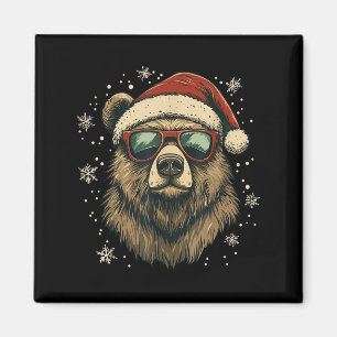 Graubär Weihnachtsmann Hut Lustig Süß Tierliebhabe Magnet