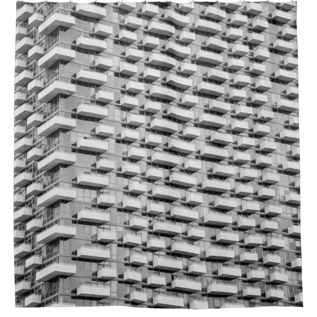 Graubetoniertes Gebäude Duschvorhang (Vorderseite)