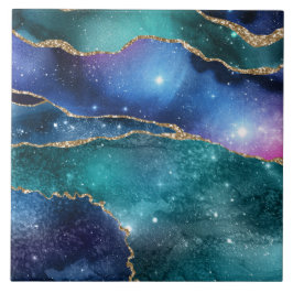Graublau-Gode-Galaxie-Imitate goldgelb, modern Fliese