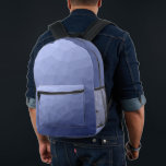 Graublau Gradient Geometric Mesh Muster Bedruckter Rucksack<br><div class="desc">Graublau Gradient Geometric Mesh Muster bedruckter Rucksack. Coole Mode Accessoires Tasche für jeden. Blaues Dreieck geometrisches Mesh mit Licht bis dunkel ombre Farbverlauf Design.</div>