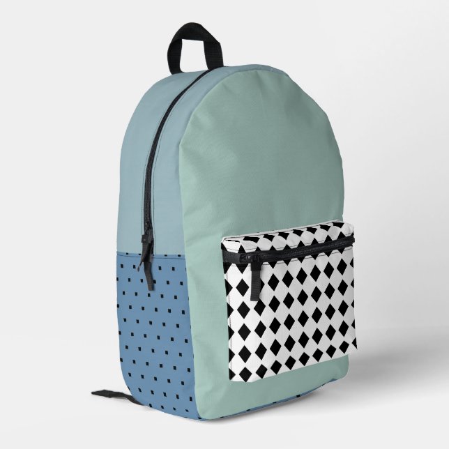 Graublau minimalistisch eleganter Rucksack (Rückseitige Ecke links)