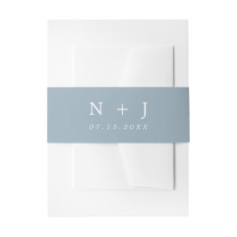 Graublau minimalistisch moderne Hochzeit Einladungsbanderole