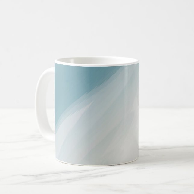 Graublau und beige Gradienten. Kaffeetasse (Vorderseite Links)