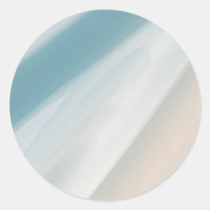Graublau und beige Gradienten. Runder Aufkleber