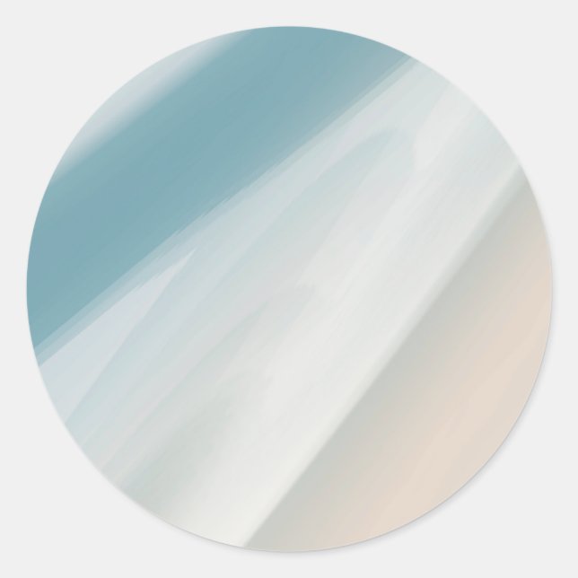 Graublau und beige Gradienten. Runder Aufkleber (Vorderseite)