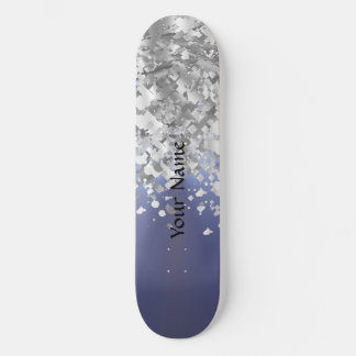 Graublau und Imitat Glitzer Skateboard