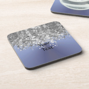 Graublau und Imitat Glitzer Untersetzer