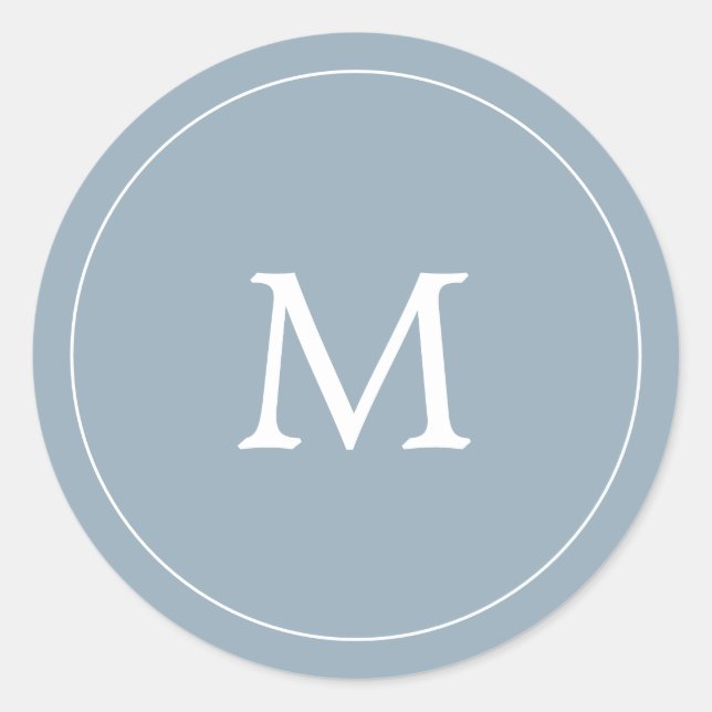 Graublaue Minimalistin Runder Aufkleber (Vorderseite)