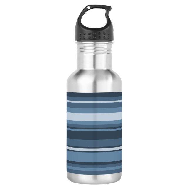 Graublaue Streifen Trinkflasche (Vorderseite)