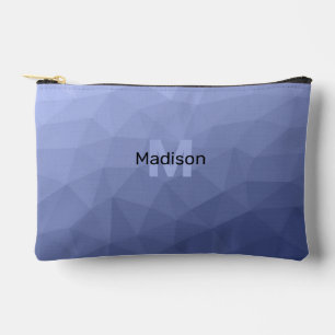 Graublaues geometrisches Maschenmuster Monogramm Zubehörtasche