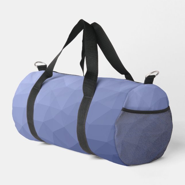 Graublaues geometrisches Muster Duffle Bag (Rechte Ecke)