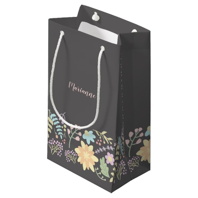 Graublütenpink-Blütenhochzeit Kleine Geschenktüte (Vorderseite Schrägansicht)