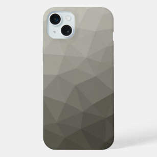 Graubraun-Licht-Armee Gefälle geometrische Netz iPhone 15 Plus Hülle
