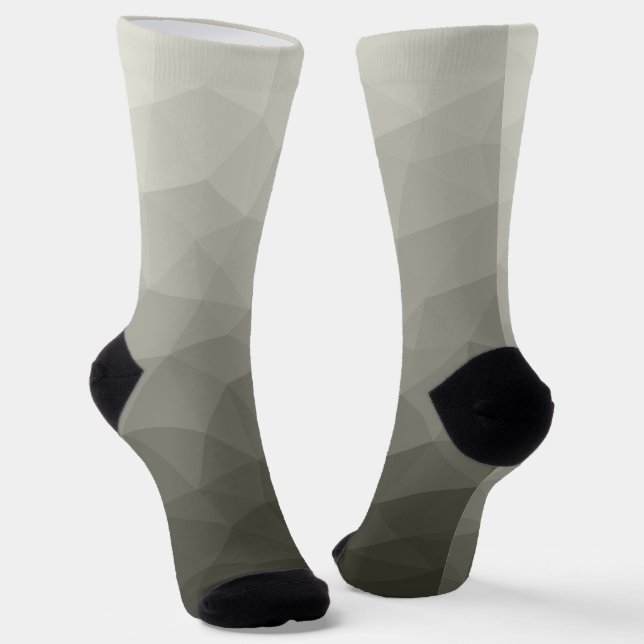 Graubraun-Licht-Armee Gefälle geometrische Netz Socken (Gewinkelt)