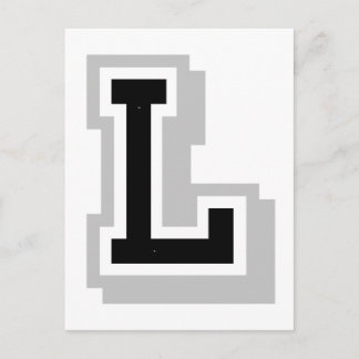 Graubuchstabe L Postkarte