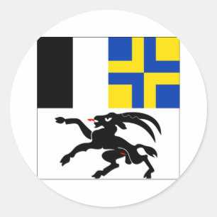 Graubuenden Flagge Runder Aufkleber