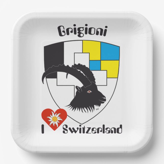 Graubünden, Grigioni, Grischun Pappteller (Vorderseite)
