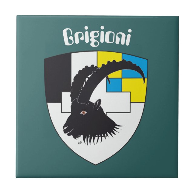 Graubünden Schweiz Fliese (Vorderseite)