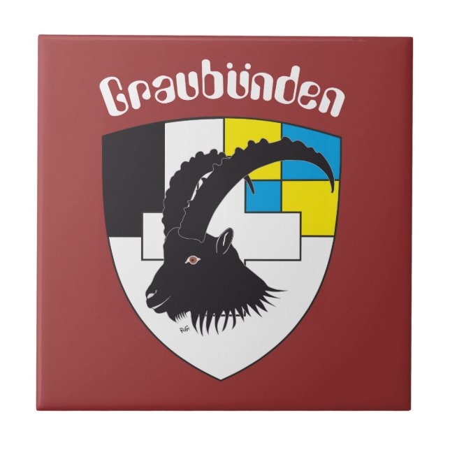 Graubünden Schweiz Fliese (Vorderseite)