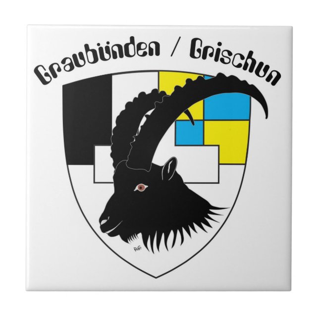 Graubünden Schweiz Fliese (Vorderseite)