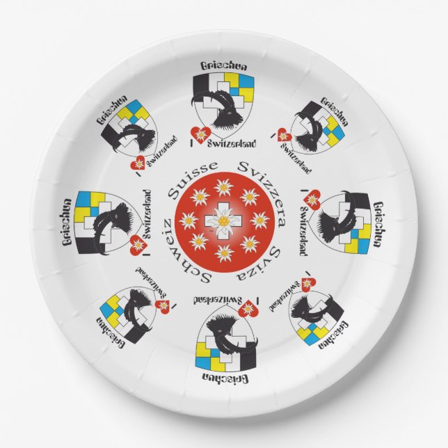 Graubünden Schweiz Pappteller (Vorderseite)