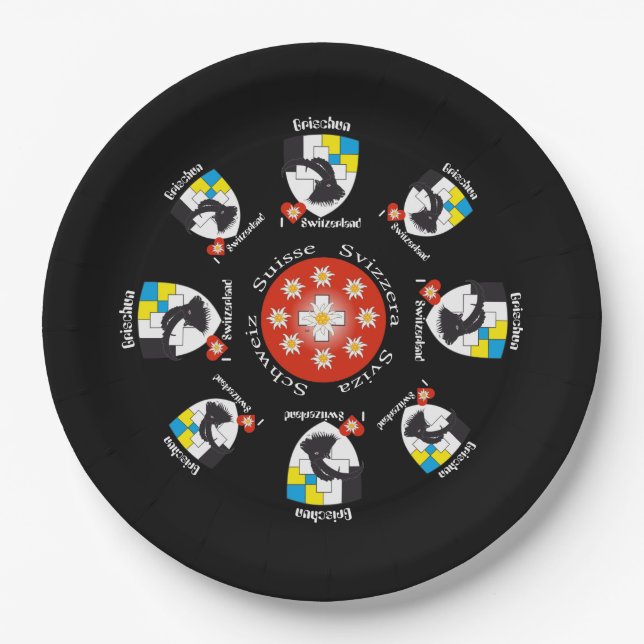 Graubünden Schweiz Pappteller (Vorderseite)